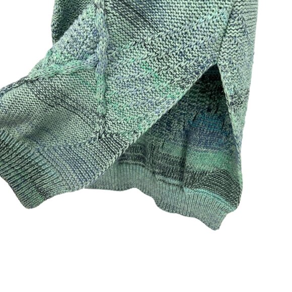 Pilcro Green Blue Sleeveless Knit Crewneck Sweater Side Slit Size XXS - Picture 4 of 8